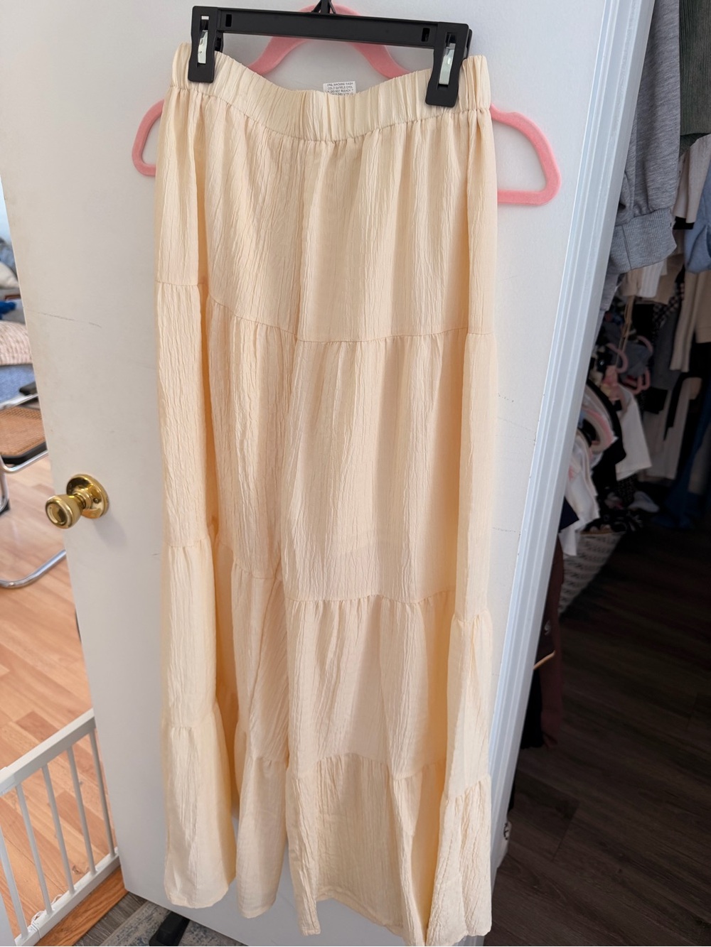 Cream Tiered flowy pants- Lightweight Women's pants